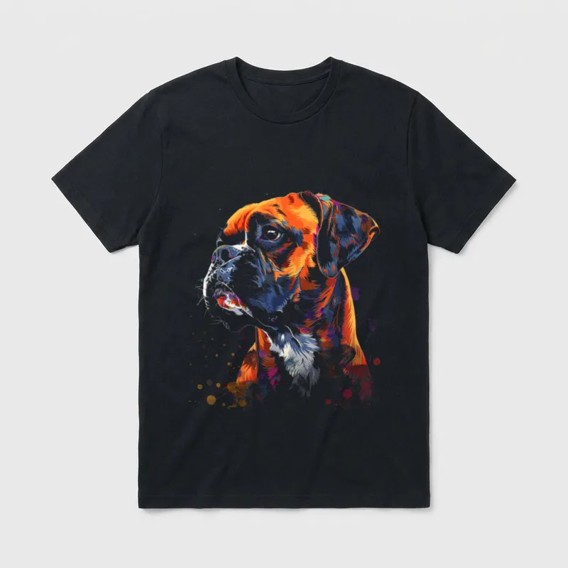 Boxer Hund Splash T-Shirt – Klassisches T-Shirt in Schwarz