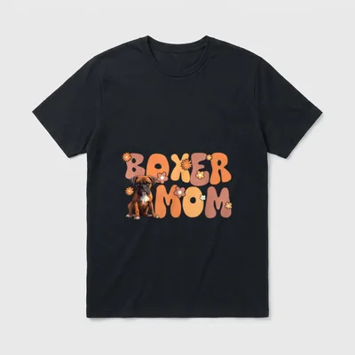 Retro Boxer Dog Boxer T-Shirt – Klassisches T-Shirt in Schwarz