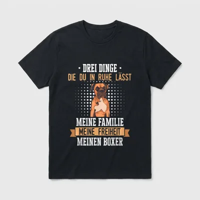 Deutscher Boxer Hund T-Shirt 0058 – Klassisches T-Shirt in Schwarz