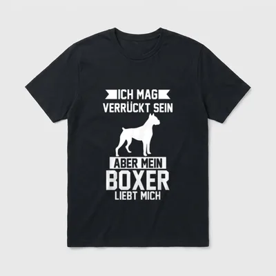 Deutscher Boxer Halter Hund T-Shirt – Klassisches T-Shirt in Schwarz