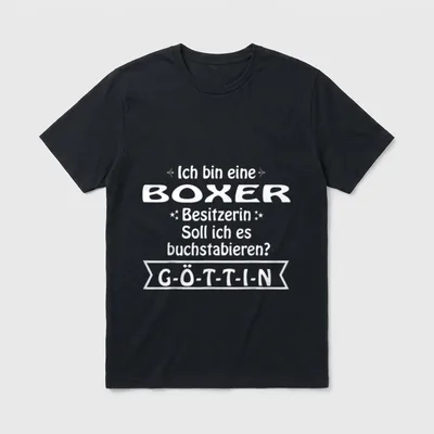 Boxer Deutscher Boxer Hund T-Shirt 0072 – Klassisches T-Shirt in Schwarz