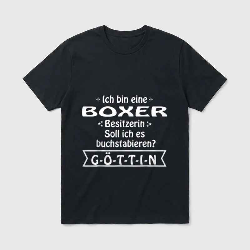 Boxer Deutscher Boxer Hund T-Shirt 0072 – Klassisches T-Shirt in Schwarz