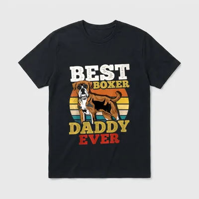 Boxer Hund Vater Vatertag T-Shirt – Klassisches T-Shirt in Schwarz