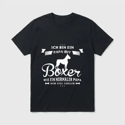 Papa Boxer Hunde Design T-Shirt – Klassisches T-Shirt in Schwarz