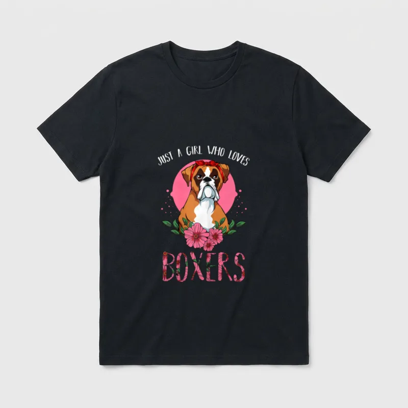 Just A Girl Who Boxer T-Shirt – Klassisches T-Shirt in Schwarz