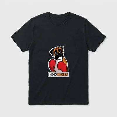 Boxer Hund T Lustiges Kickboxen T-Shirt – Klassisches T-Shirt in Schwarz