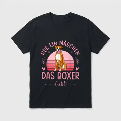 Deutscher Boxer Hund Boxer T-Shirt 0080 – Klassisches T-Shirt in Schwarz