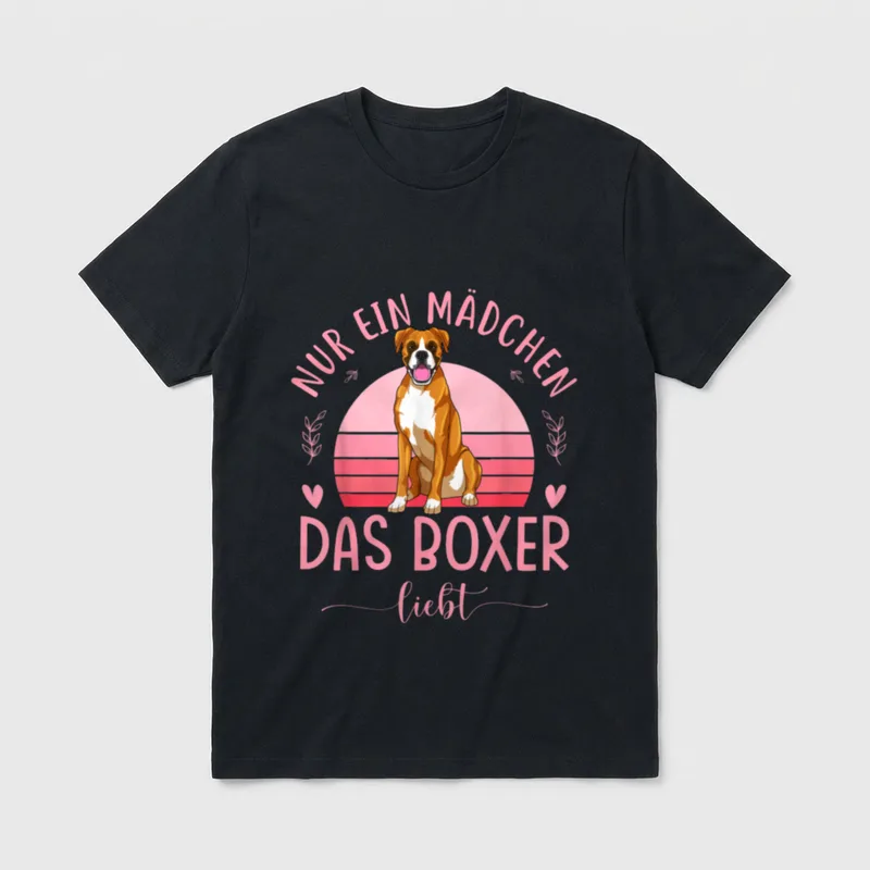 Deutscher Boxer Hund Boxer T-Shirt 0080 – Klassisches T-Shirt in Schwarz