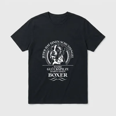 Deutscher Boxer Schutzengel Hund Hundespruch T-Shirt – Klassisches T-Shirt in Schwarz
