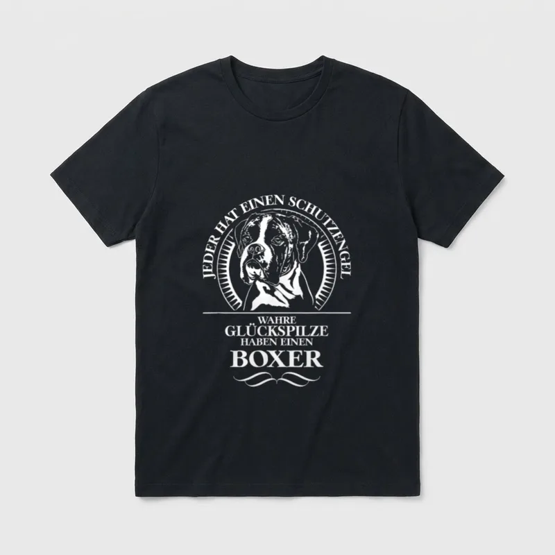 Deutscher Boxer Schutzengel Hund Hundespruch T-Shirt – Klassisches T-Shirt in Schwarz