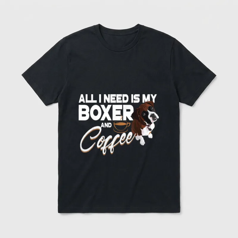 Deutscher Boxer Hund Kaffee T-Shirt – Klassisches T-Shirt in Schwarz