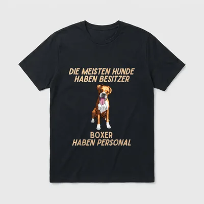 Lustiges Boxer Hund hat T-Shirt – Klassisches T-Shirt in Schwarz