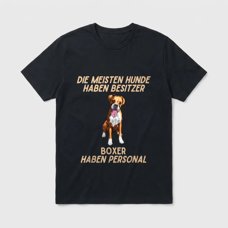 Lustiges Boxer Hund hat T-Shirt – Klassisches T-Shirt in Schwarz