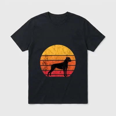Deutscher Boxer Hund Vintage T-Shirt – Klassisches T-Shirt in Schwarz