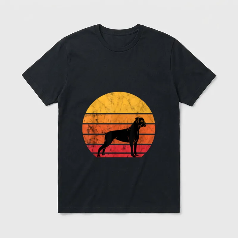 Deutscher Boxer Hund Vintage T-Shirt – Klassisches T-Shirt in Schwarz