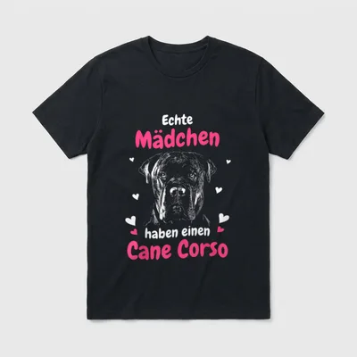 Cane Corso Echte Mädchen T-Shirt – Klassisches T-Shirt in Schwarz
