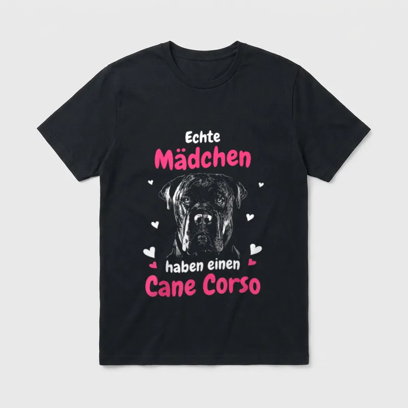 Cane Corso Echte Mädchen T-Shirt – Klassisches T-Shirt in Schwarz