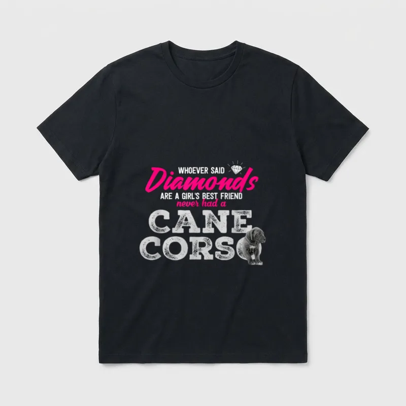 Cane Corso Diamant Mastino T-Shirt – Klassisches T-Shirt in Schwarz