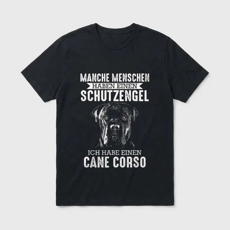 Cane Corso Hund Schutzengel T-Shirt 0031 – Klassisches T-Shirt in Schwarz