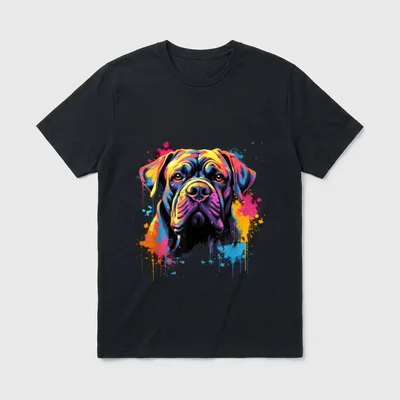 Bunte Cane Corso Hund T-Shirt – Klassisches T-Shirt in Schwarz