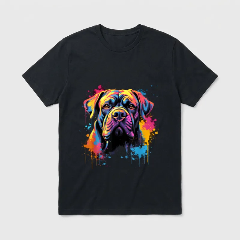Bunte Cane Corso Hund T-Shirt – Klassisches T-Shirt in Schwarz