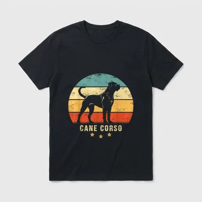 CANE CORSO retro sunset T-Shirt – Klassisches T-Shirt in Schwarz