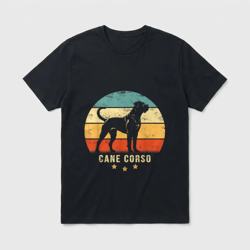 CANE CORSO retro sunset T-Shirt – Klassisches T-Shirt in Schwarz