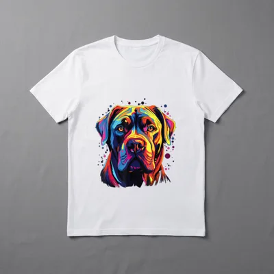 Wasserfarben Farbenfroher Cane Corso T-Shirt – Klassisches T-Shirt in Schwarz