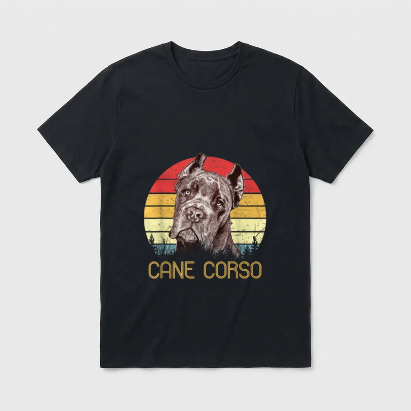 Cane Corso Retro Vintage T-Shirt 0057 – Klassisches T-Shirt in Schwarz