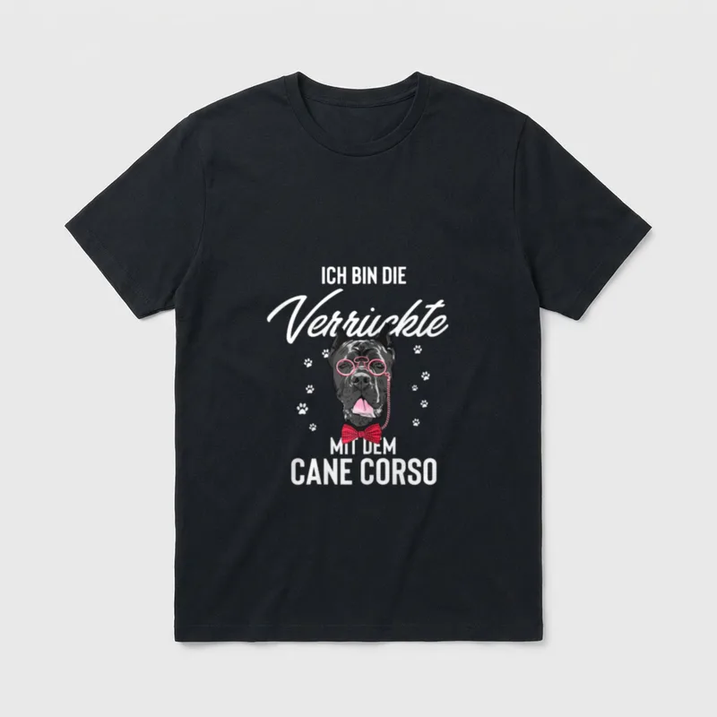 Cane Corso Italiano Hund Italian T-Shirt – Klassisches T-Shirt in Schwarz
