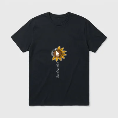 Cane Corso Mom Sonnenblume T-Shirt – Klassisches T-Shirt in Schwarz
