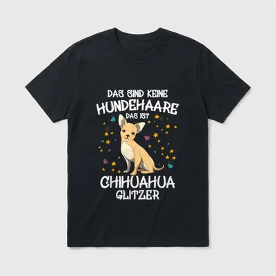T-Shirt mit Chihuahua Aufdruck – Klassisches T-Shirt in Schwarz