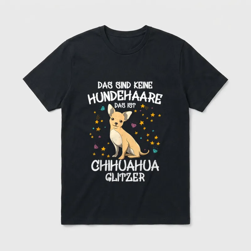 T-Shirt mit Chihuahua Aufdruck – Klassisches T-Shirt in Schwarz