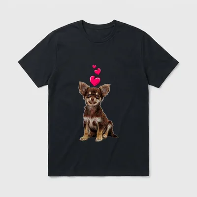 T-Shirt Chihuahua Motiv – Klassisches T-Shirt in Schwarz