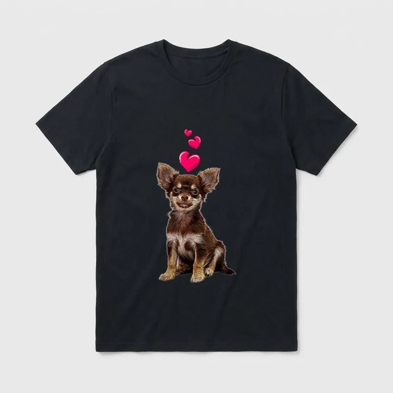T-Shirt Chihuahua Motiv – Klassisches T-Shirt in Schwarz