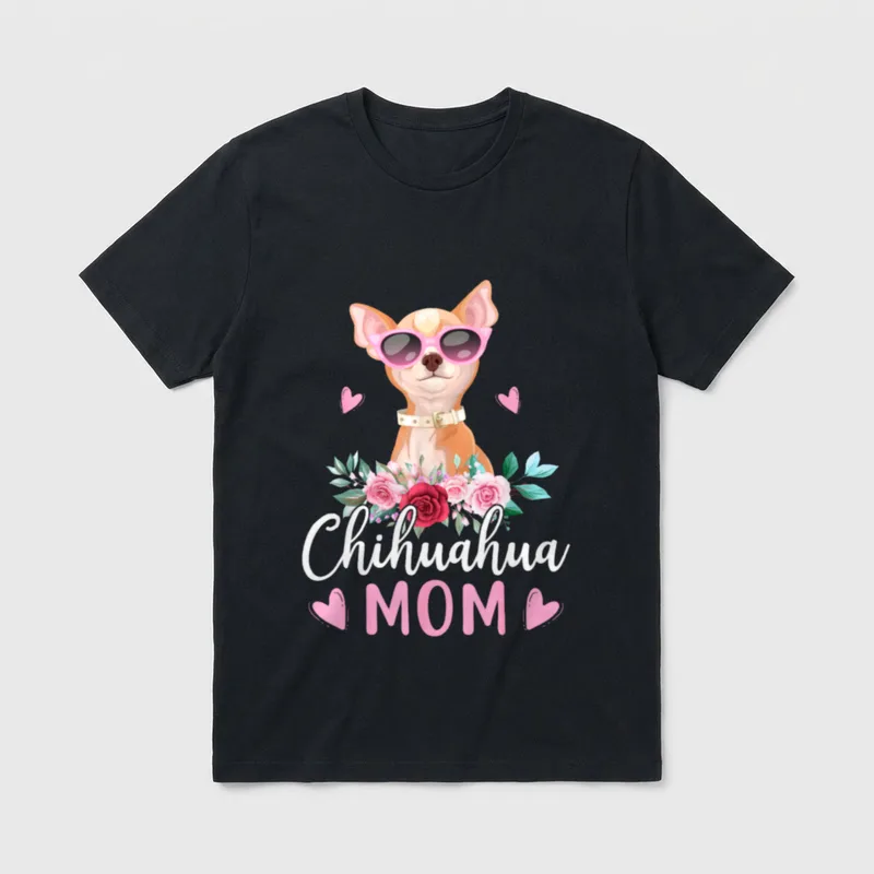 Niedliche Chihuahua Mama Sonnenbrille T-Shirt – Klassisches T-Shirt in Schwarz