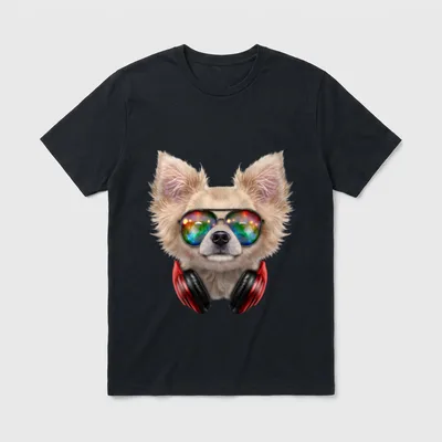 Chihuahua Hund als DJ T-Shirt – Klassisches T-Shirt in Schwarz