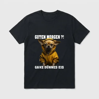 Designed by EDEL-designe Chihuahua T-Shirt – Klassisches T-Shirt in Schwarz