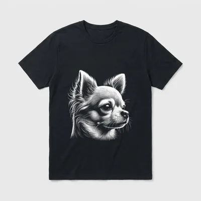 Süßer Chihuahua Kopfporträt T-Shirt – Klassisches T-Shirt in Schwarz