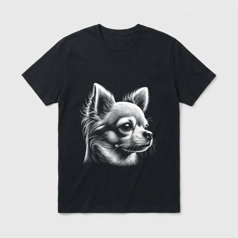 Süßer Chihuahua Kopfporträt T-Shirt – Klassisches T-Shirt in Schwarz