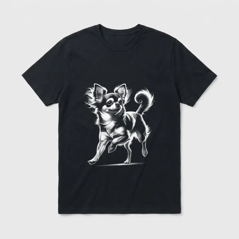 MyAnimal Niedlicher Chihuahua Schwarz T-Shirt – Klassisches T-Shirt in Schwarz