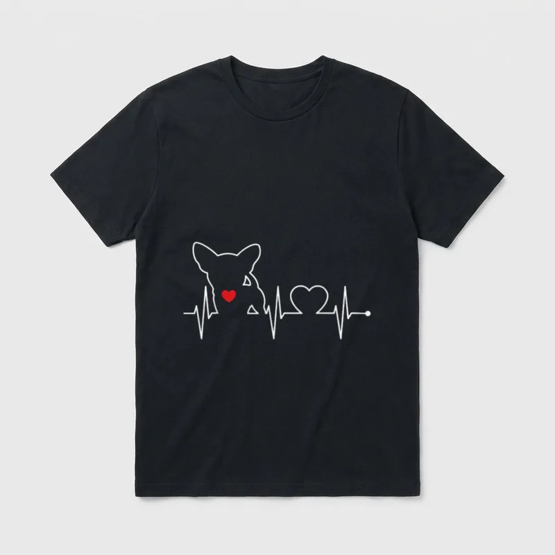 Lustiges süßes Chihuahua-Hunde-Herzschlag-Geschenk T-Shirt – Klassisches T-Shirt in Schwarz