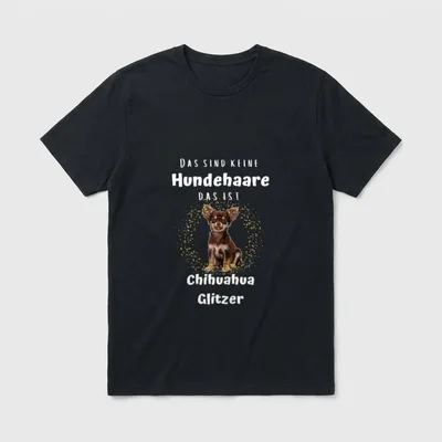 mit Chihuahua Hund Spruch Hundehaare T-Shirt – Klassisches T-Shirt in Schwarz