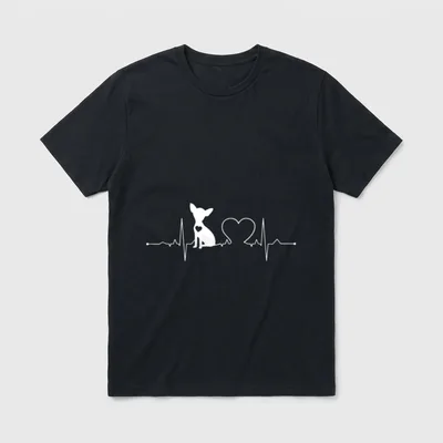 Chihuahua mit Herzschlag Chihuahua T-Shirt – Klassisches T-Shirt in Schwarz