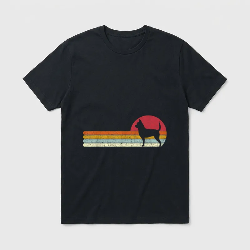 Chihuahua Silhouette Sonnenuntergang T-Shirt – Klassisches T-Shirt in Schwarz