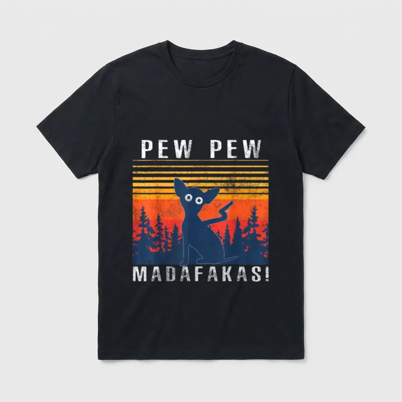 PEW PEW MADAFAKAS CHIHUAHUA T-Shirt – Klassisches T-Shirt in Schwarz