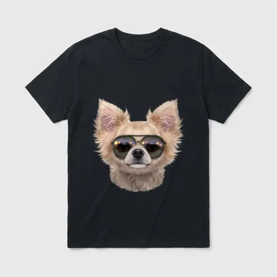 Chihuahua Hund Tragende Swag-Flieger-Sonnenbrille T-Shirt – Klassisches T-Shirt in Schwarz