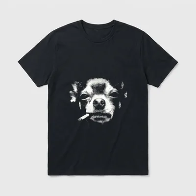 Chihuahua rauchende Zigarette Meme T-Shirt – Klassisches T-Shirt in Schwarz