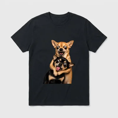Lustiges Chihuahua-Hunde-Meme-Gesicht T-Shirt – Klassisches T-Shirt in Schwarz