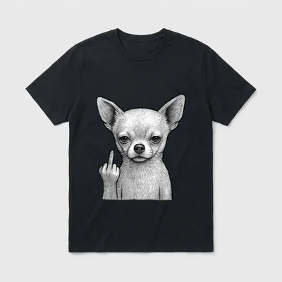 Chihuahua Mittelfinger sarkastischer Hundeliebhaber T-Shirt – Klassisches T-Shirt in Schwarz